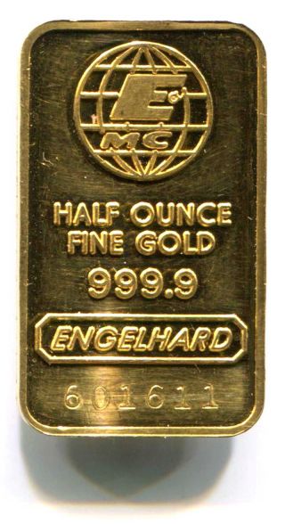 Engelhard 1/2 Oz.  9999 Fine Gold Bar Hard To Find This Size photo