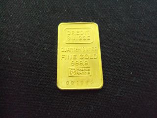 Coinhunters - 1/4 Ounce Gold Bar - Credit Suisse, .  9999 Fine photo