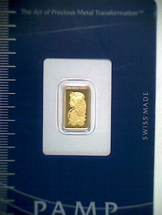 1 Gram Gold Bar,  Pamp Swiss Made photo