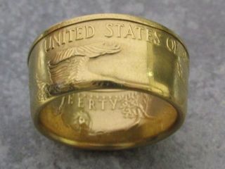 1999 $50 American Gold Eagle 1 Oz Coin Crafted Into A 22k Coin Ring Size 10.  0 photo