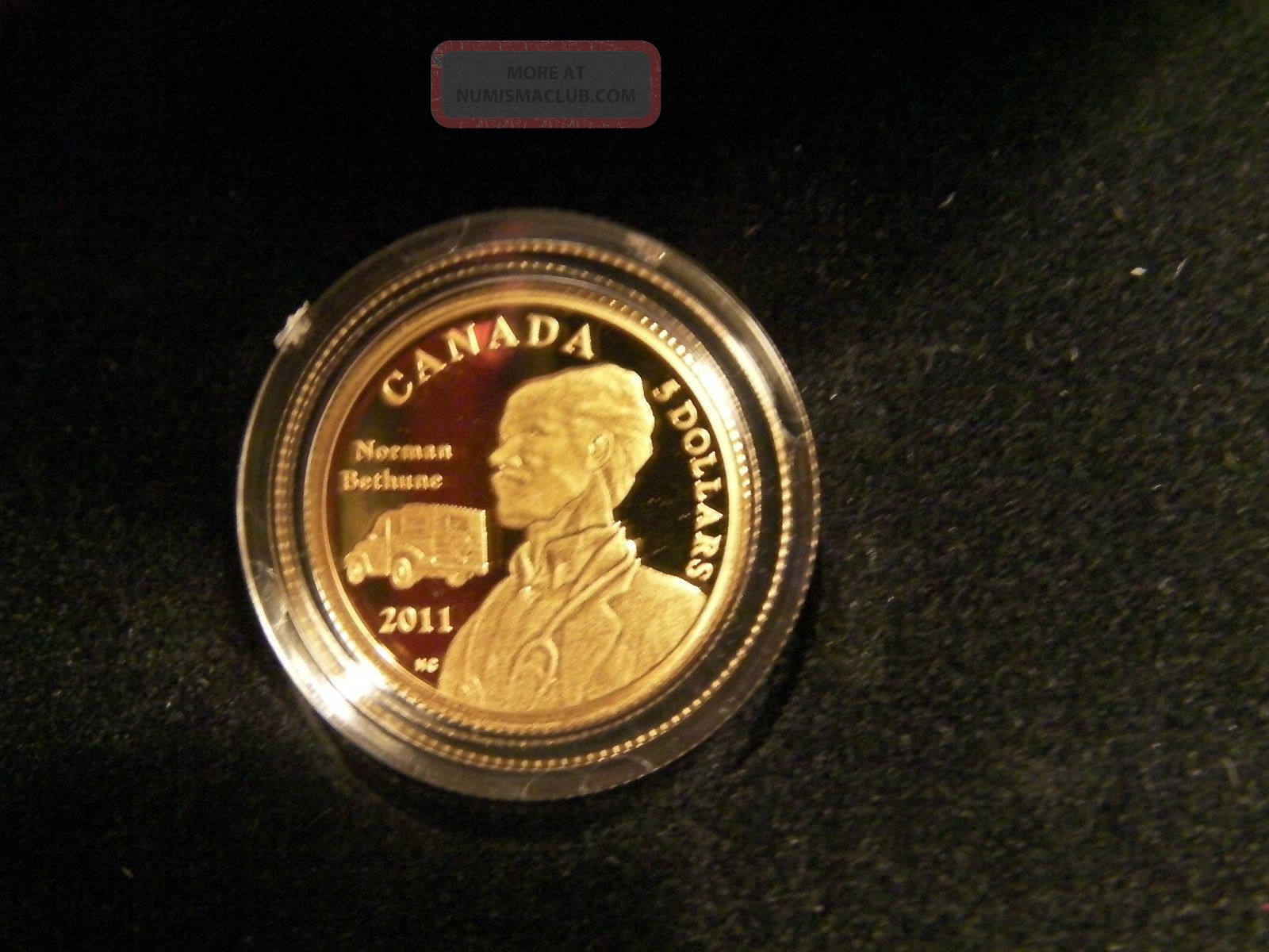 Canada 2011 Proof 1/10th Ounce Pure Hand Polished Gold Coin Dr. Norman Bethune