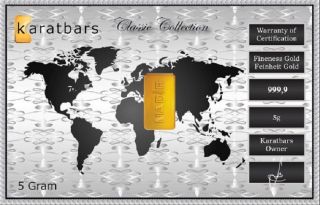 Karatbars International 5 Grams Of.  999.  9 Gold Card With Certification Buy Now photo
