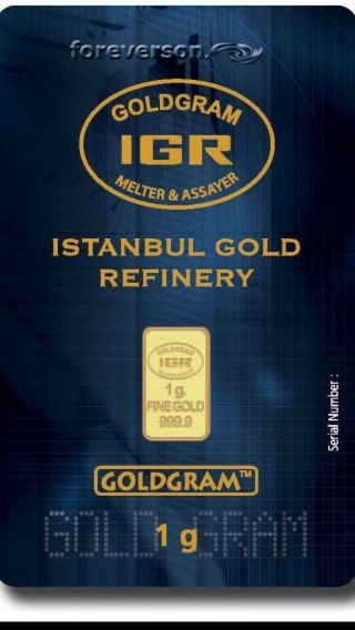 1 G Gram 9999 24k Gold Premium Igr / Iar Bullion Bar Ingot photo