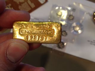 Engelhard Gold Bar Old Pour 3.  215 Oz / 100 Grams Rare Never Seen Ever photo