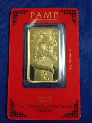 Pamp Suisse Dragon - 1 Oz.  999 Gold Bar In photo
