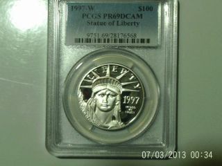 1997 - W Pcgs Proof69dcam One Ounce Platinum Coin photo