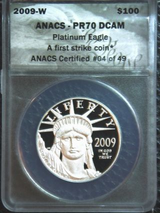 2009 W $100 Platinum Eagle Pf70 (dcam/fs) photo