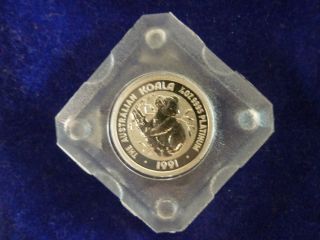1991 Australian $15 1/10 Oz.  9995 Platinum Koala Coin Australia Case photo