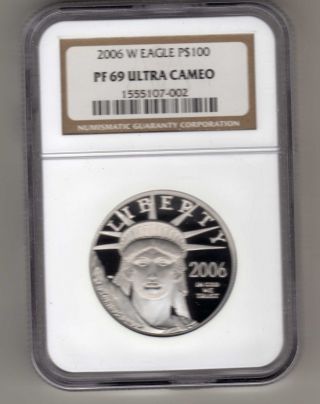 2006 $100 1 Oz Proof Platinum Ngc Pf 69 Ultra Cameo - - - - Wow - - - - photo