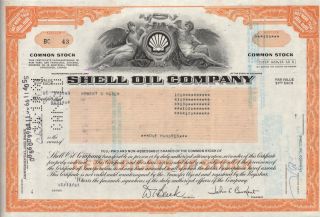 Usa Shell Oil Company Stock Certificate photo