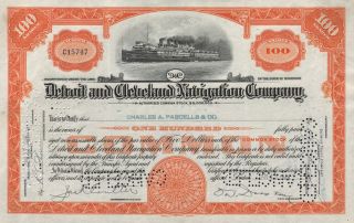 Usa Detroit & Cleveland Navigation Company Stock Certificate 1944 photo