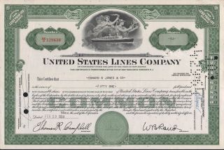 Usa United States Lines Co Stock Certificate photo