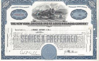 The York,  Chicago And St.  Louis Railroad Company. . . .  1951 Stock Certificate photo