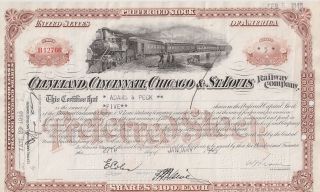 Cleveland,  Cincinnati,  Chicago & St.  Louis Railway Company. . .  1945 Certificate photo