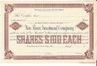River Investment Company. . . .  1800 ' S Unissued Stock Certificate photo
