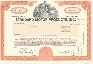 Standard Motor Products Inc. . . .  1992 Stock Certificate photo