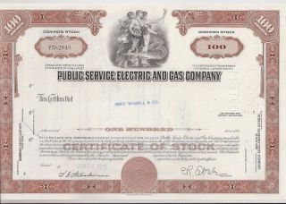 Public Service Electric And Gas Company. . . . .  1970 Stock Certificate photo