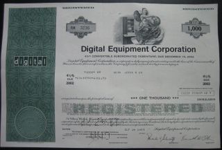 Digital Equipment Corporation (dec) $1000 Debenture Bond Certificate photo