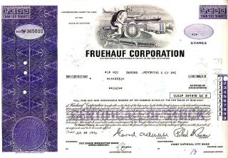 Fruehauf Corporation Mi 1976 Stock Certificate photo