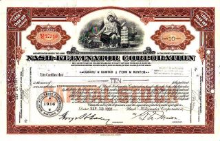 Nash - Kelvinator Corp Md 1937 Stock Certificate photo