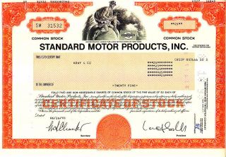 Standard Motor Products Ny 1993 Stock Certificate photo