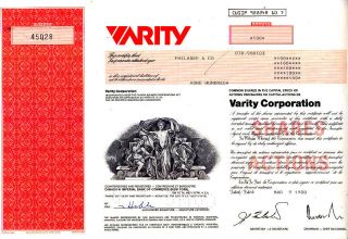 Varity Corporation Canada 1988 Stock Certificate photo