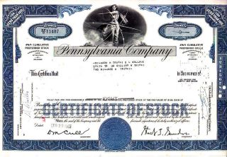 Pennsylvania Company 1967 Stock Certificate photo