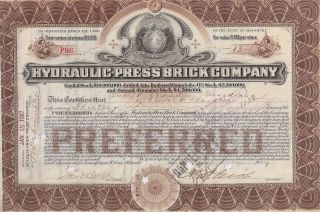 Hydraulic - Press Brick Company (missouri). . . .  1944 Stock Certificate photo