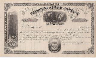 Crescent Silver Company Of Cincinnati. . . . . .  18__ Unissued Stock Certificate photo