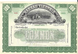 Nassau Electric Railroad Company. . . . .  1890 ' S Unissued Stock Certificate photo