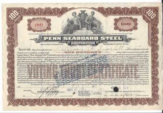 Penn Seaboard Steel Corporation. . . . . .  1926 Stock Certificate photo