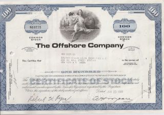 The Offshore Company. . . . .  1969 Stock Certificate photo