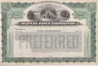 Western Power Corporation. . . . .  Unissued Stock Certificate photo