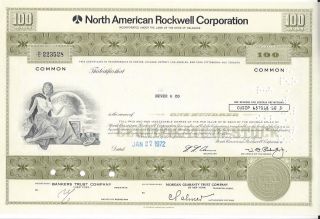 North American Rockwell Corporation. . . .  1971 Stock Certificate photo