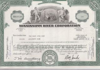 Mississippi River Corporation. . . . .  1971 Stock Certificate photo
