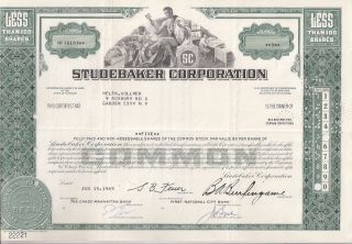 Studebaker Corporation. . . . . . . .  1965 Stock Certificate photo
