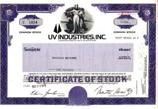 Broker Owned Stock Certificate - - Salomon Brothers photo