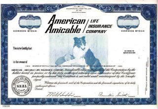 American - Amicable Life Insurance Al Stock Certificate photo