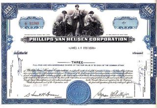 Phillips - Van Heusen Corp.  Ny 1961 Stock Certificate photo