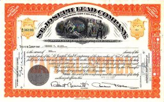 St.  Joseph Lead Company Ny 1951 Stock Certificate photo