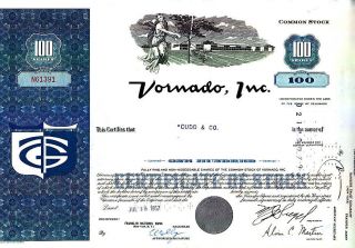 Vornado Inc 1967stock Certificate photo