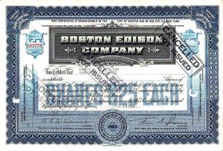 Boston Edison Company Ma 1954 Stock Certificate photo
