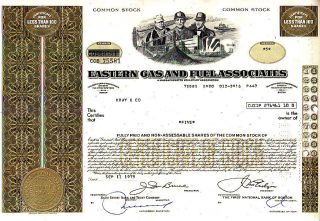 Eastern Gas & Fuel Assoc Ma 1975 Stock Certificate photo