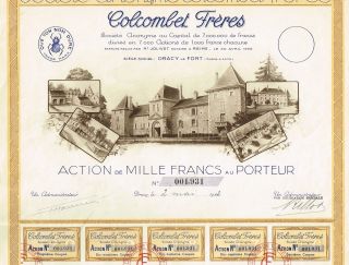 France Wine Company Stock Certificate 1932 Colcombet Freres photo