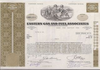 Eastern Gas And Fuel Associates. . . . .  1975 Stock Certificate photo