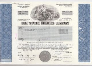 Gulf States Utilities Company. . . . . . .  1985 Stock Certificate photo