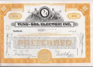 Tung - Sol Electric Inc. . . . . . . . .  1959 Stock Certificate photo