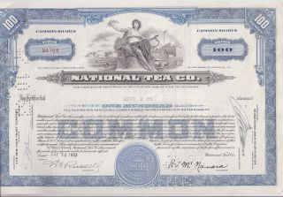National Tea Co. . . . . . .  1953 Stock Certificate photo