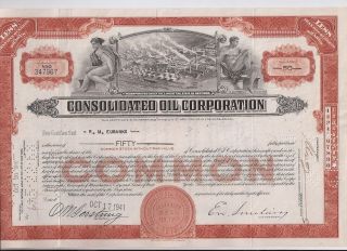 Consolidated Oil Corporation. . . . . .  1936 Stock Certificate photo