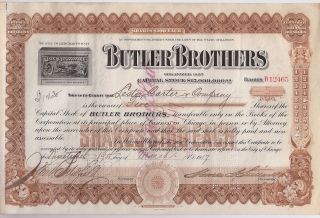 Butler Brothers. . . . . . . . . . . . . . . .  1920 Stock Certificate photo